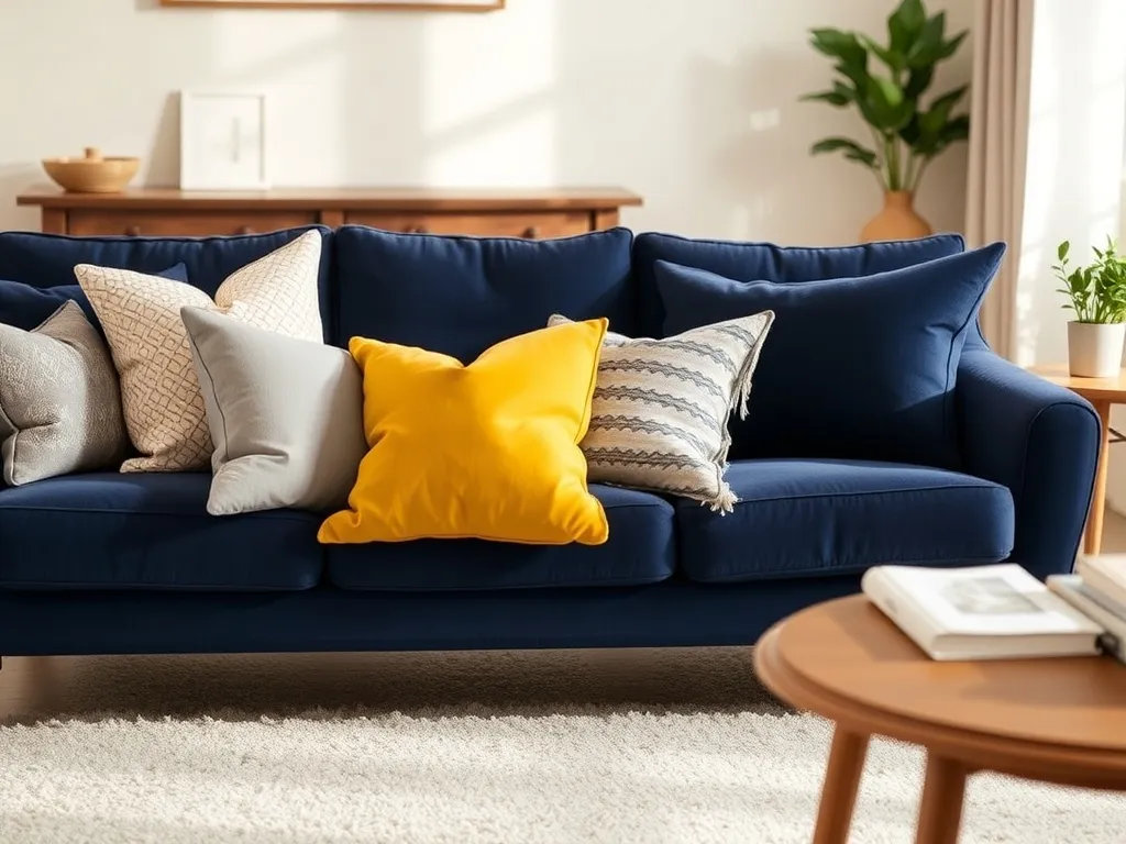 Jakie poduszki do granatowej kanapy? Oto najlepsze propozycje!