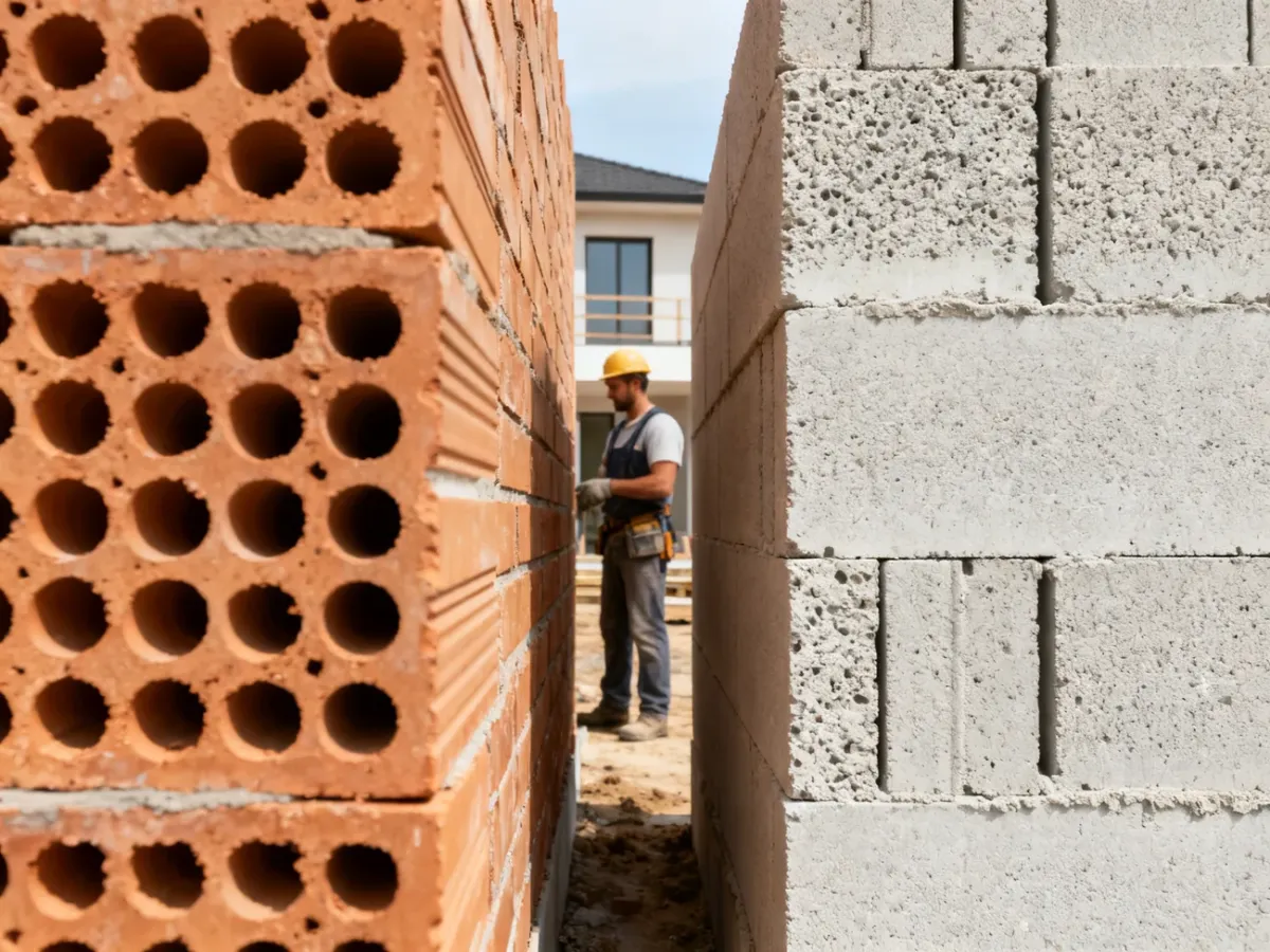 Porównanie pustaków ceramicznych i bloczków z betonu komórkowego na placu budowy domu